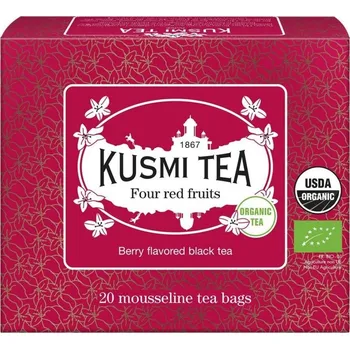 Čaj Černý čaj FOUR RED FRUITS Kusmi Tea 20 mušelínových sáčků