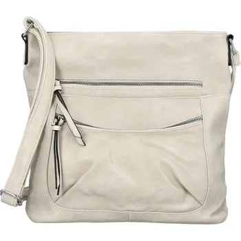 Kabelka Trendy dámská koženková crossbody kabelka Tizia, krémová