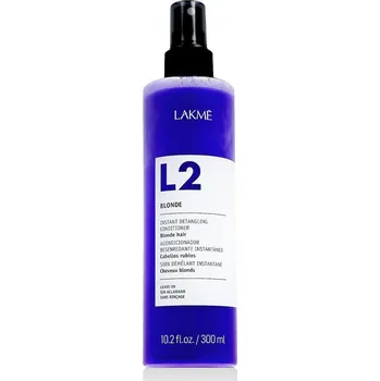 Lakmé L2 Blonde Instant Detangling Conditioner bezoplachový kondicionér pro neutralizaci nežádoucích teplých tónů na blond a šedivých vlasech 300 ml unisex