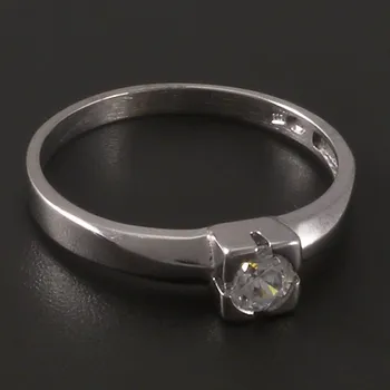 Prsten Goldpoint Stříbrný lesklý prsten třpytivý zirkon Velikost: 56