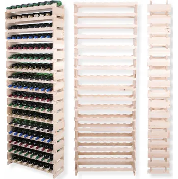 Stojan na víno Stojan na víno modulární regál na lahve 17x8 lahví VYSOKÝ, BEZ NÁŘADÍ
