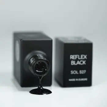Umělé nehty Laif Gel lak třpytivý SOL - 527 Reflex Black 10ml