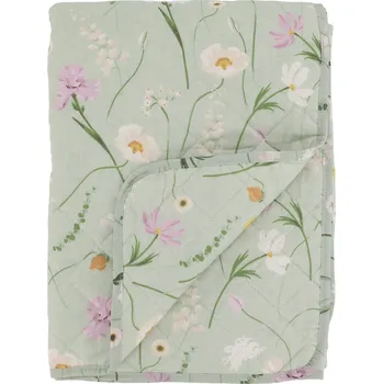 Přehoz na lůžko Chic Antique Prošívaný přehoz Aix Flowers Verte 180 × 130 cm