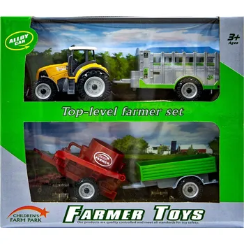 autíčko Traktor s vyměnitelnými přívěsy oranžový
