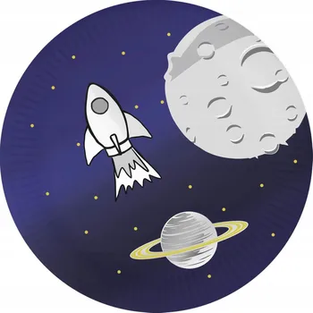 Talíř Talířky Kosmos Raketa 18 cm 6 kusů Narozeniny