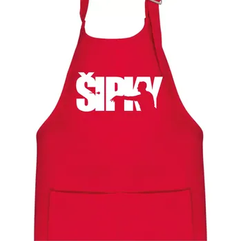 Kuchyňská zástěra Šipky - nápis se šipkařem - Dětská zástěra na vaření - Univerzální velikost ( Červená )
