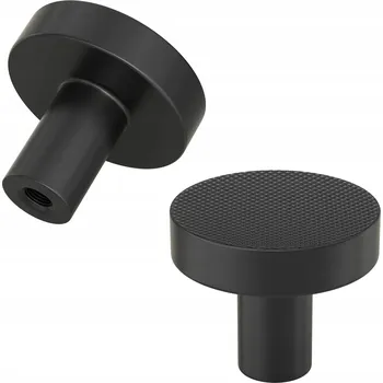 Nábytkové kování Úchytka na skříňky a zásuvky, ozdobná knopka 30 mm, černá matná, 10 ks