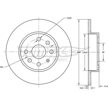 Brzdový kotouč Brzdový kotouč TOMEX Brakes TX 71-52