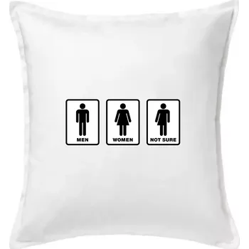 Polštář Men, woman, not sure (Hana-creative) - Polštář 50x50 - 50x50 - Pouze potah ( Bílá )