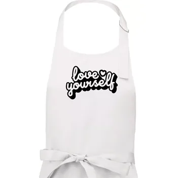 Kuchyňská zástěra Love Yourself - Pánská zástěra na vaření - Univerzální velikost ( Bílá )