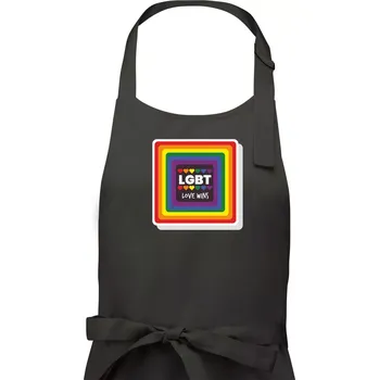 Kuchyňská zástěra Love wins čtverec - Dámská zástěra na vaření - Univerzální velikost ( Tmavá břidlice (šedá se zeleným nádechem) )