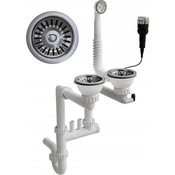 Sifon Dvoukomorový automatický sifon s chromovaným sítkem