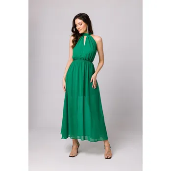 Dámské šaty ŠATY ELEGANTNÍ VEČERNÍ DÁMSKÉ ŠIFONOVÉ MAXI ZELENÉ 44 XXL