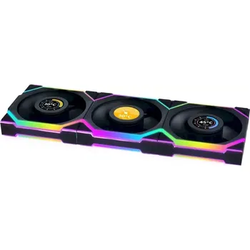 PC ventilátor Lian Li UNI FAN SL Wireless LCD ventilátor 3x120 mm + ovladač černý 12RSLLCD1W3B Černá