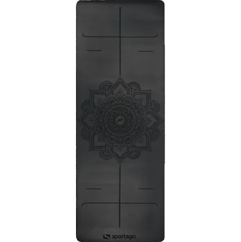 podložka na cvičení Gumová jóga podložka Sportago Amita 185x68x0,45 cm - černá