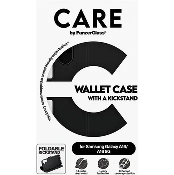 Pouzdro na mobilní telefon PanzerGlass CARE pouzdro Samsung Galaxy A16/A16 5G WalletCase Kickstand černý