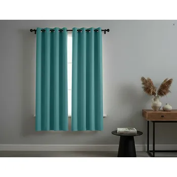 Zatemňovací krátký závěs s kroužky FLAVIA- BLACKOUT 135x180 cm tyrkysová (cena za 1 kus) Mybesthome