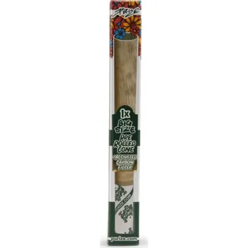 PURIZE předbalené dutinky BIG Size Cones s filtrem a pěchovátkem, 1 ks (PURIZE Pre-rolled Cone Big Size – hotový konopný kornoutek z neběleného papíru, extra velký filtr 14 × 40 mm, délka 140 mm, stylové balení.)