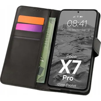 Pouzdro na mobilní telefon Flipové pouzdro Bizon pro Xiaomi Poco X7 Pro, černé