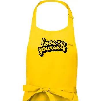 Kuchyňská zástěra Love Yourself - Dámská zástěra na vaření - Univerzální velikost ( Žlutá )