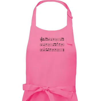 Kuchyňská zástěra Hodně štěstí zdraví - noty - Dámská zástěra na vaření - Univerzální velikost ( Růžová )