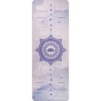 Premium semišová podložka na jógu Sportago 185x68x0,15 cm - Levandulový zen