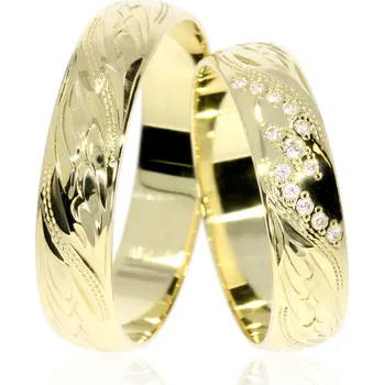 Prsten Zlatnictví Helios Zlaté snubní prsteny L-267/Z Kameny: Se Zirkony