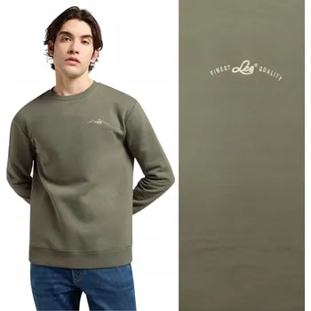 Podprsenka Lee PLAIN RELAXED SWS Mercantile Green volná pánská bavlněná mikina s logem M