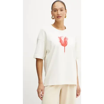 Bavlněné tričko BOSS 50532093 béžová 01X, vel. XL