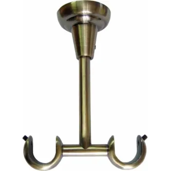 Garnýž URBÁNEK Garnýže GE - držák pr.16 mm duo stropní - Antická mosaz