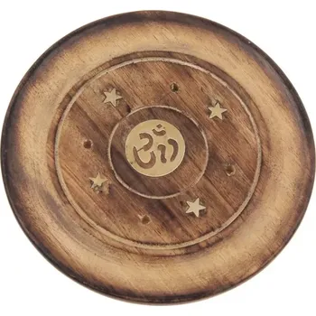 Čajovna Stojánek na vonné tyčinky talířek antik Om 10 cm