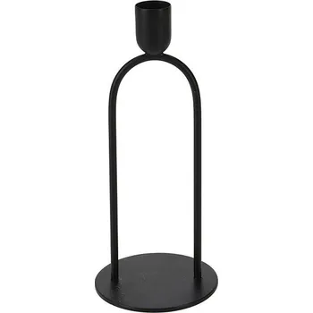 Svícen Koopmann International Železný svícen na kónickou svíčku 80 × 190 mm, černý