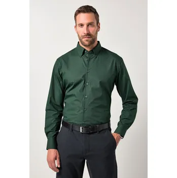 Pánská košile JP1880, Plus size Košile JP1880, dlouhé rukávy, drobný potisk, límeček s knoflíky, Modern střih, do 8XL pro plnoštíhlé nadměrná velikost, 842528443-1460, zelený, XXL, Plus size oblečení, Oblečení pro vysoké muže, Nadměrné velikosti, Oblečení pro plnoštíhl