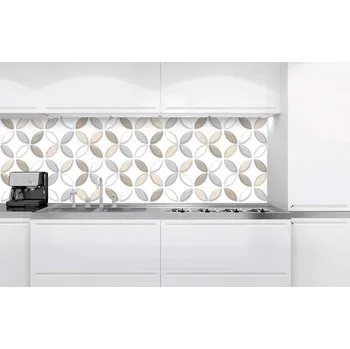 Fototapeta DIMEX | Fototapeta do kuchyně Hnědé okvětní lístky KI-180-099 | 180 x 60 cm | bílá, béžová, hnědá, šedá + Samolepicí fototapeta za kuchyňskou linku DIMEX Hnědé okvětní lístky v šíři 180 cm