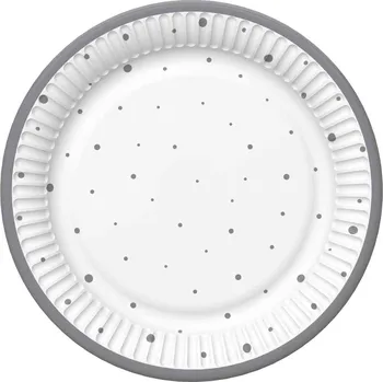 Dárková taška Papírový talíř velký - Ornament Silver Pol-Mak