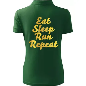 Eat sleep run zlatá - Polokošile dámská Pique Polo - S ( Lahvově zelená )