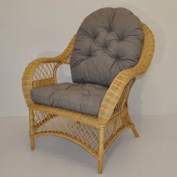 Křeslo Ratanové křeslo Florida medové Šedý melír