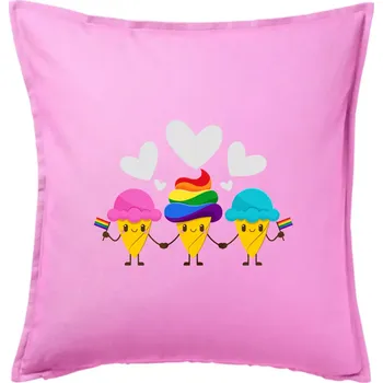 Polštář LGBT zmrzliny - Polštář 50x50 - 50x50 - Pouze potah ( Růžová )