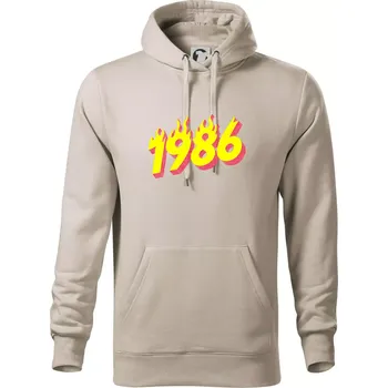 Pánská mikina Narozeniny v ohni 1986 - Mikina pánská Cape s kapucí - 5XL ( Ledově šedá )