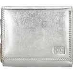 Double-D Stříbrná malá kožená peněženka Clarrisa