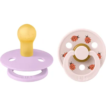 BIBS Colour Ladybug - dudlík z přírodního kaučuku 2ks velikost 1 - Violet Sky mix