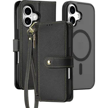 Pouzdro na mobilní telefon DUX DUCIS Lawa 2v1 odnímatelné flipové pouzdro s MagSafe a peněženkou pro iPhone 16 - černé