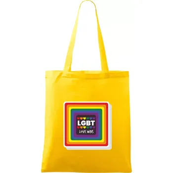 Love wins čtverec - Taška bavlněná - 42 x 38 cm ( Žlutá )