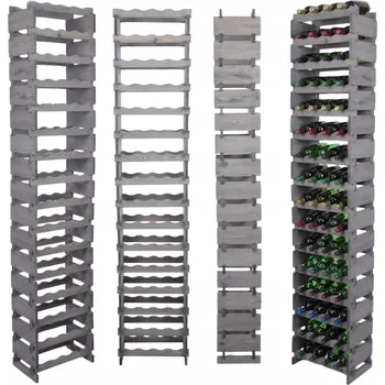 Stojan na víno Stojan na víno, modulární regál na lahve, 16x4 lahví, VYSOKÝ, BEZ NÁŘADÍ