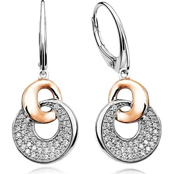 Náušnice MOISS stříbrné náušnice BICOLOR