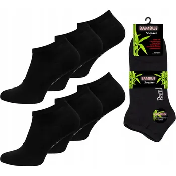 Pánské ponožky Pánské bambusové Kotníkové Ponožky 3 páry 39/42 ponožky odvádějící vlhkost Černé