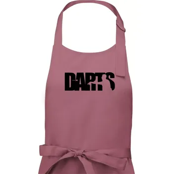 Kuchyňská zástěra Darts - nápis se šipkařem - Dámská zástěra na vaření - Univerzální velikost ( Starorůžová )
