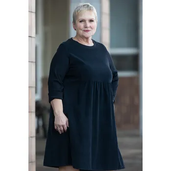 Dámské šaty Italy fashion Manšestrové šaty LADY Barva: Černá, Velikost: UNI: XL-3XL