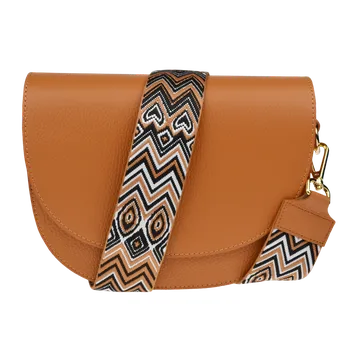 Kabelka NovaKabelka.cz Kožená italská crossbody kabelka Ramona Camel s přídavným popruhem IV