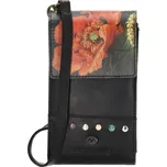 Beagles Černá kabelka na mobil z pravé kůže „Rainbow“